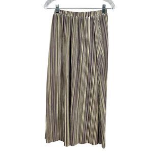 Hudson Gray Womens Maxi Skirt Striped Stretch Waist Fully Lined Yellow Purple M